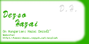 dezso hazai business card